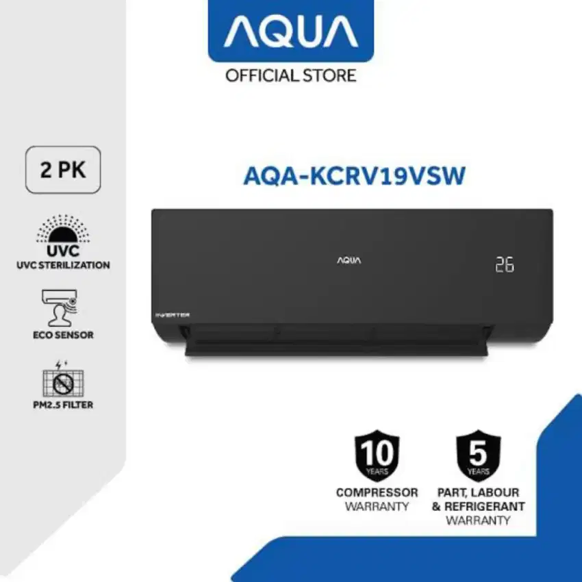 AC INVERTER 2 PK + Sinar UV Aqua (AQA-KCR10VSW)