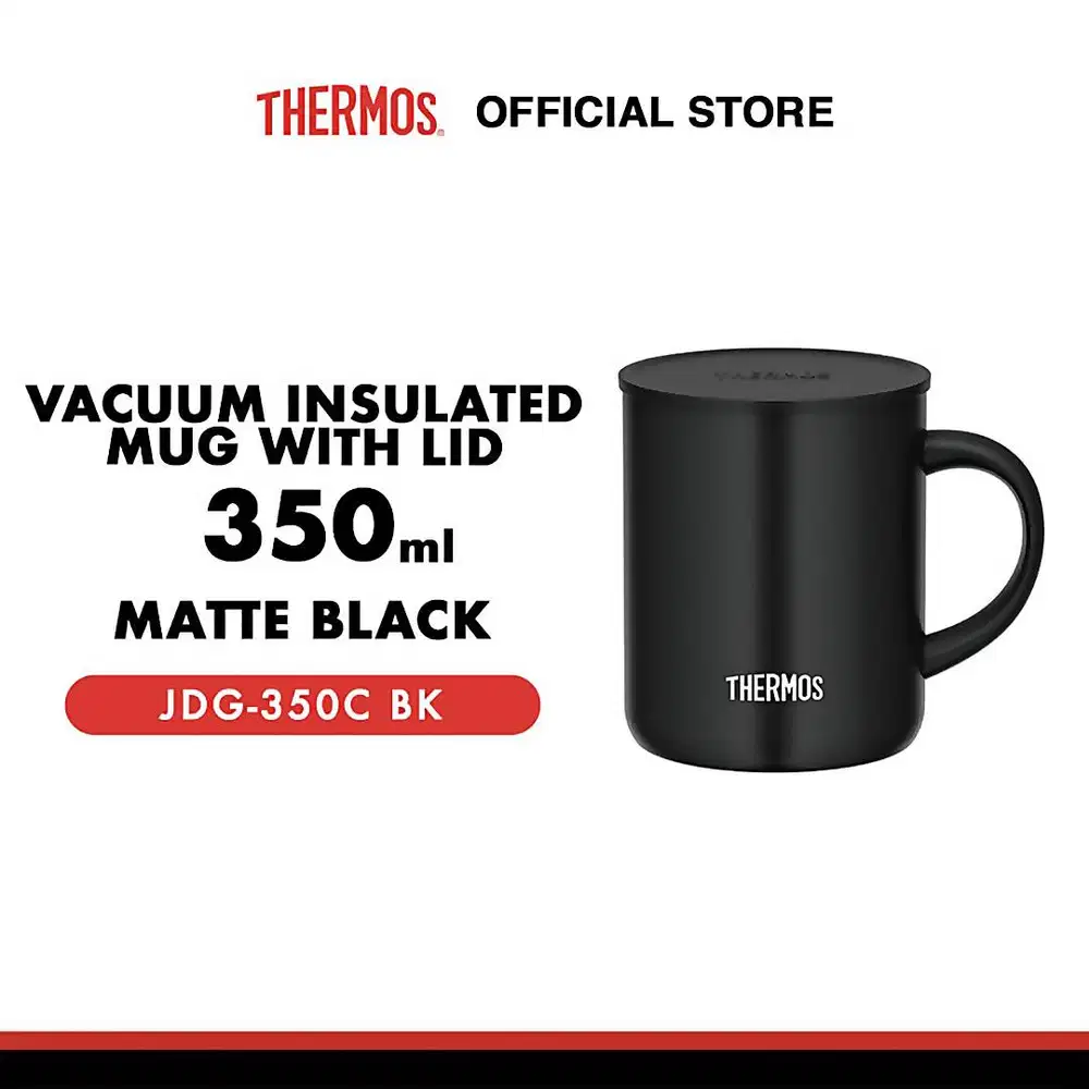241117A Thermos Vacuum Insulated Mug Stainless Steel Double Wall Black