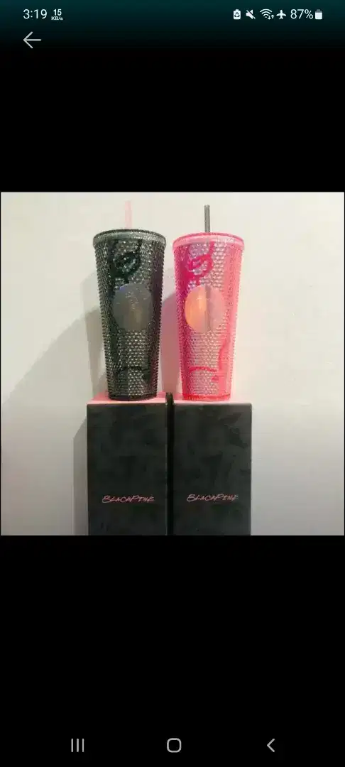 Starbucks Tumbler botol blackpink with straw one piece