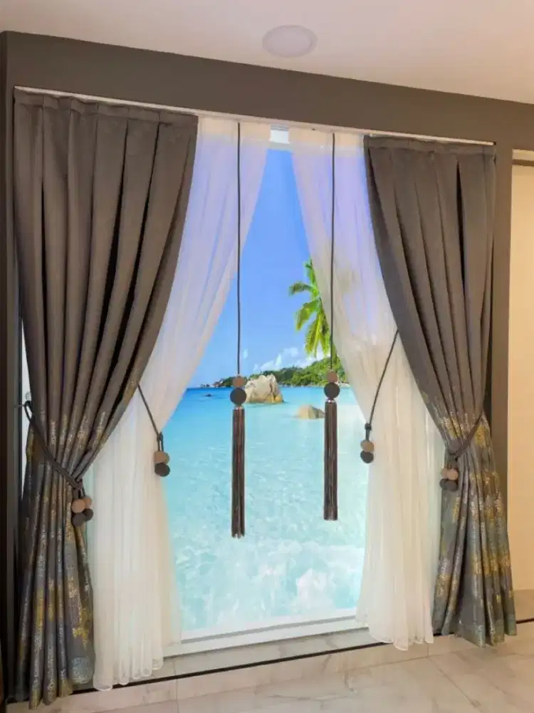 Jual gordyn gorden tirai vertikal roll blind jasa wallpaper dinding vi