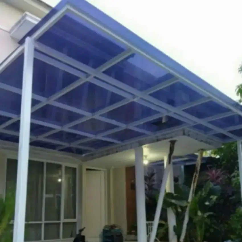 Kanopi carport atap solarplat mewah rangka hollow galvanis bergeransi