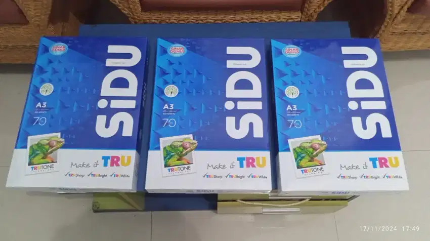 3 Rim Kertas HVS A3 70 gr SIDU Sinar Dunia