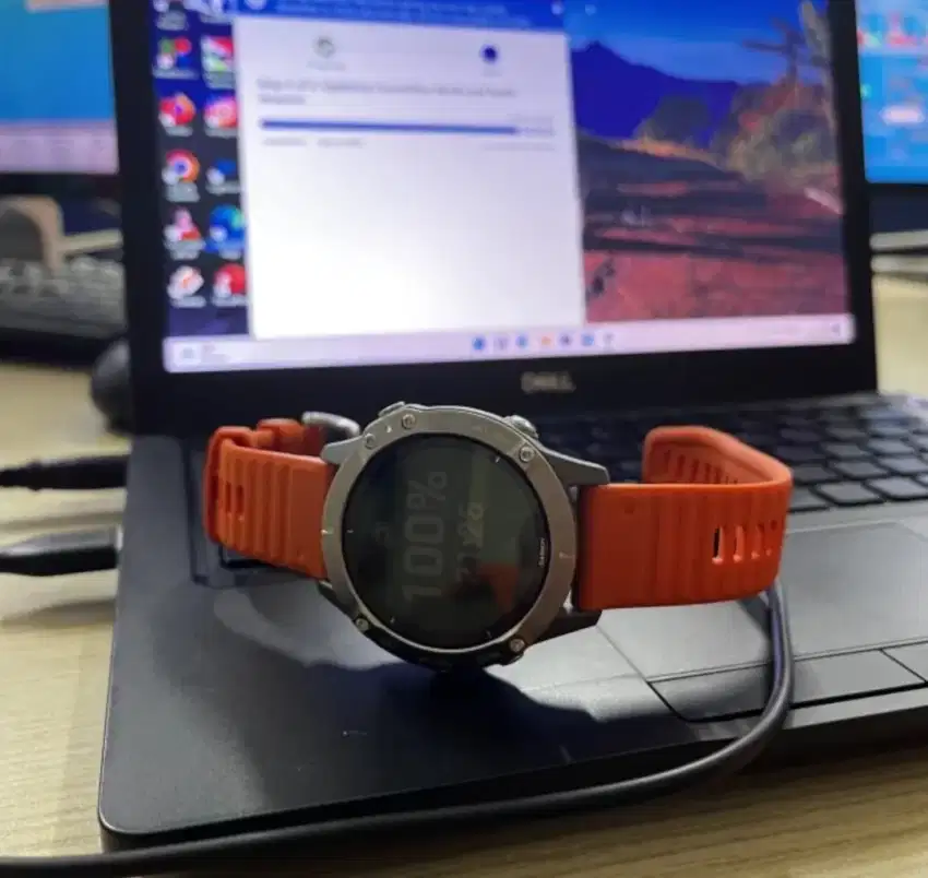 Garmin Fenix 6 Shappire Titanium With amber orange