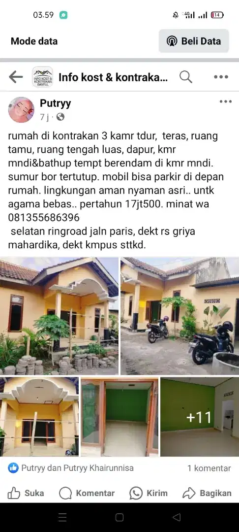 rumah di kontrakan