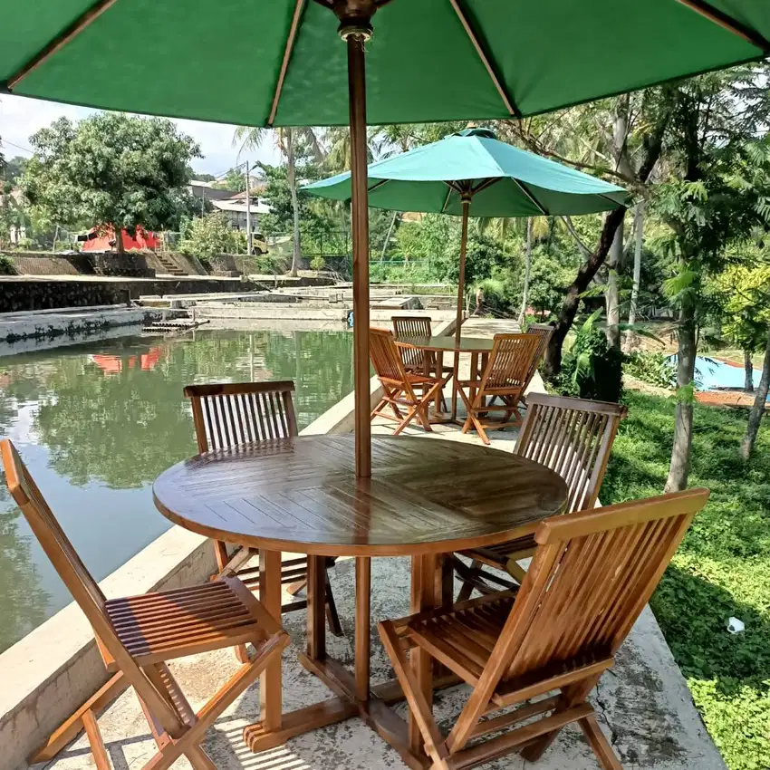 kursi cafe,bangku outdoor,meja makan bulat,tenda parasol,meja