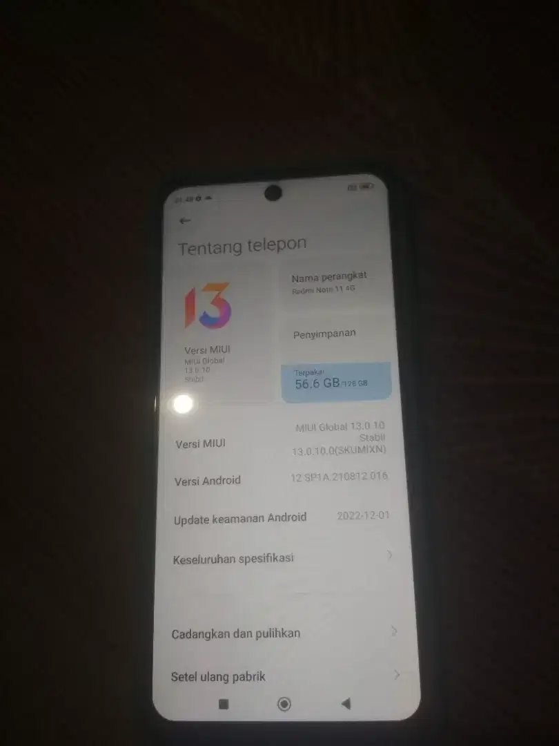 HP REDMI NOT 11 4G  RAM 6GB