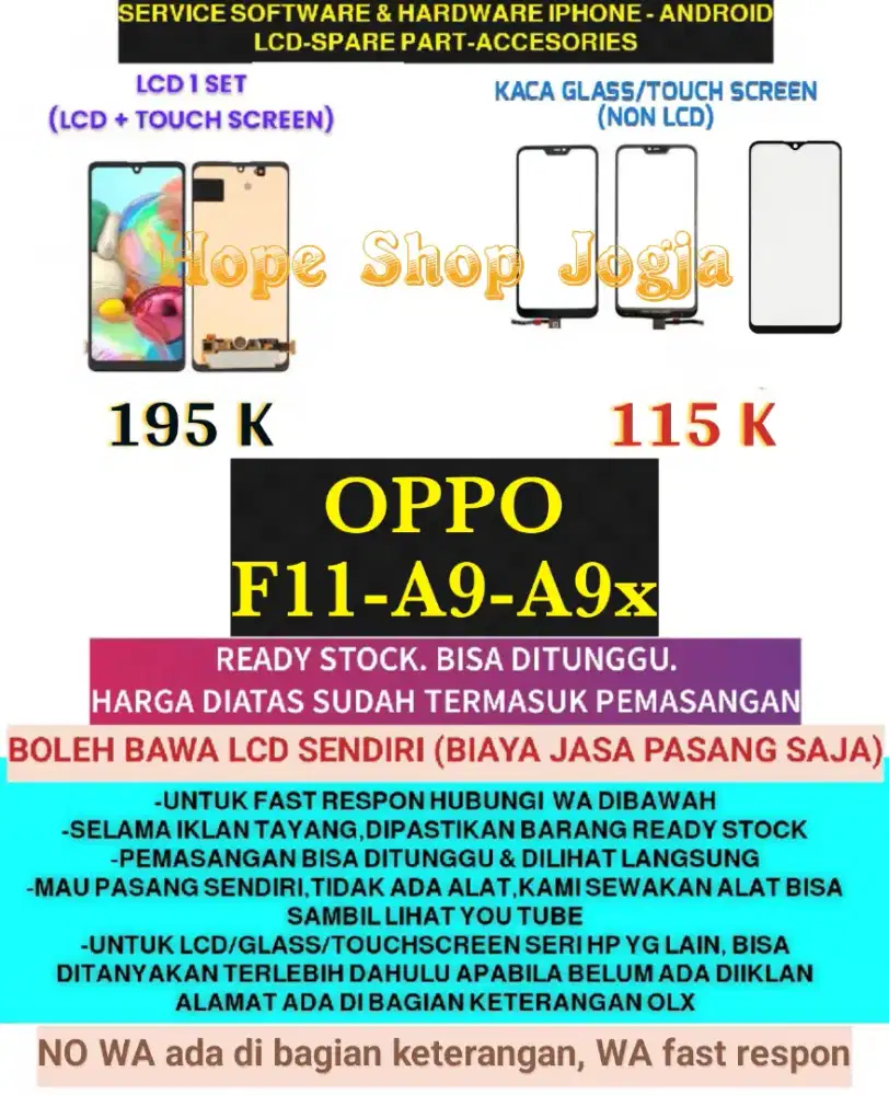 Service HP/Baterai-Touchscreen-LCD OPPO F11-A9-A9x