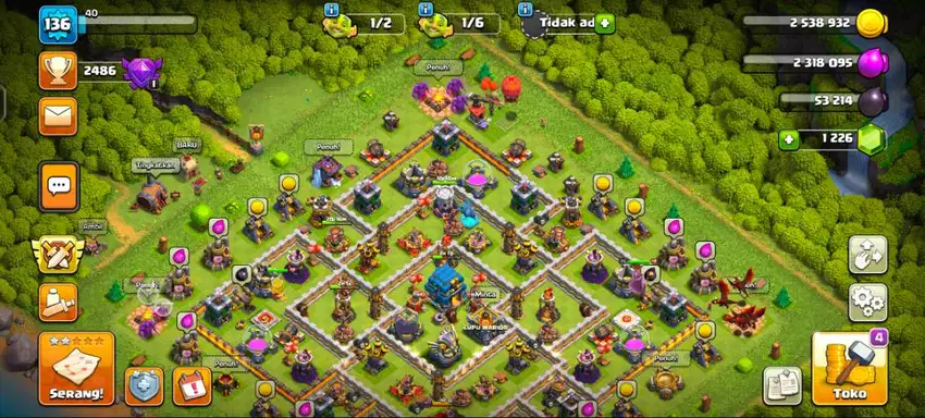 Di jual akun coc th 12