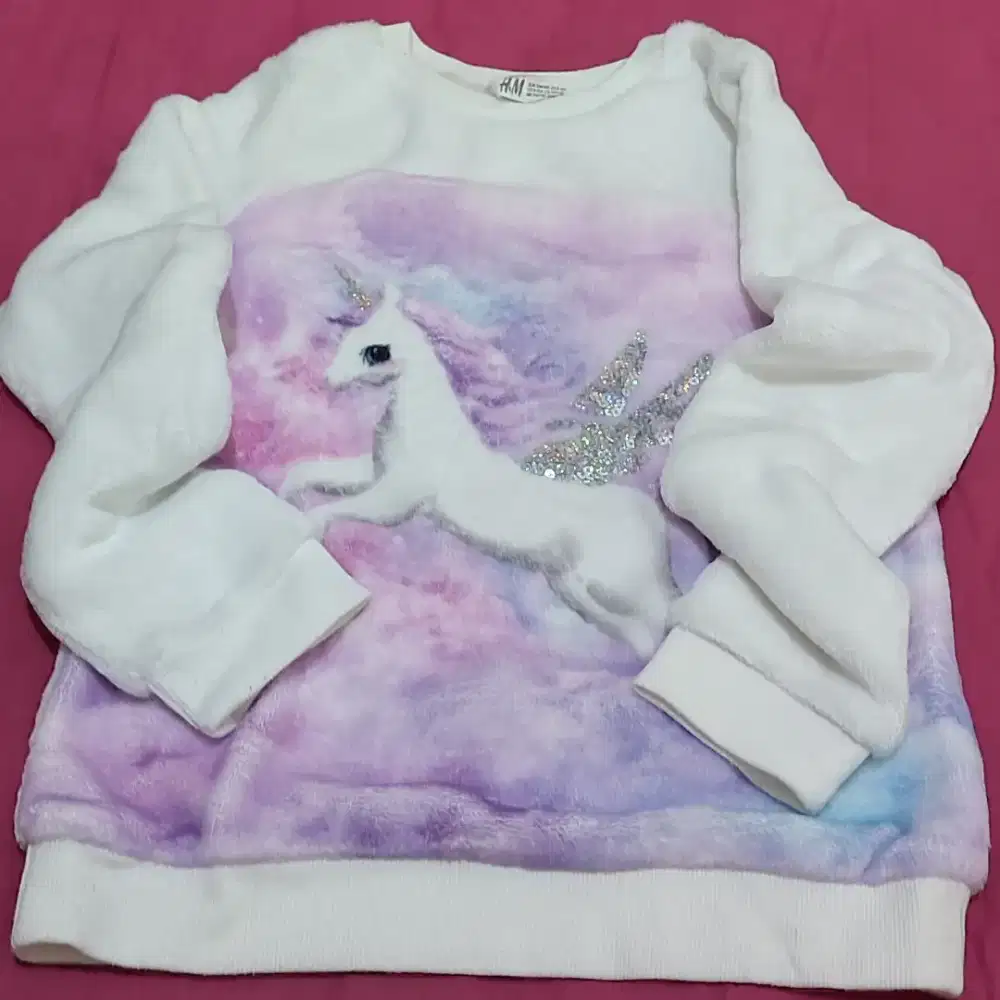 (PRELOVED) SWEATER ANAK PEREMPUAN UNIQORN ORI BY H&M