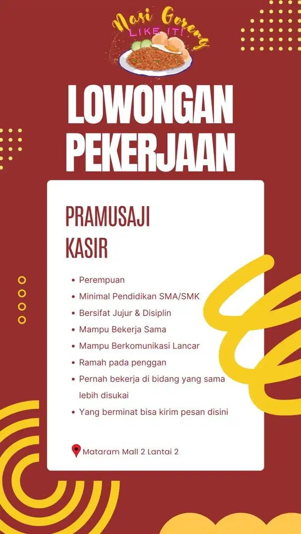 Pramusaji/Karyawati Warung