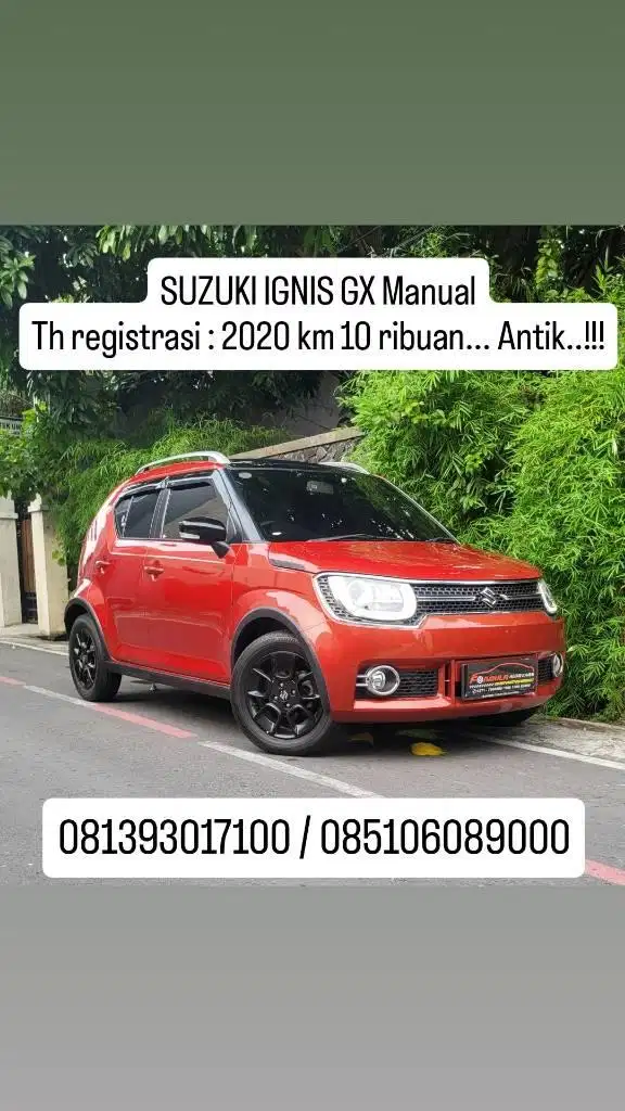 SUZUKI IGNIS GX Manual
Tahun registrasi : 2020, km 10 ribuan