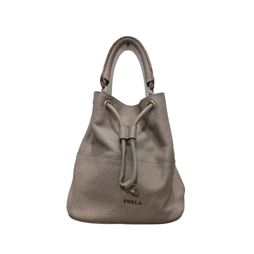 Tas furla wanita brooklyn leather bucketbag grey