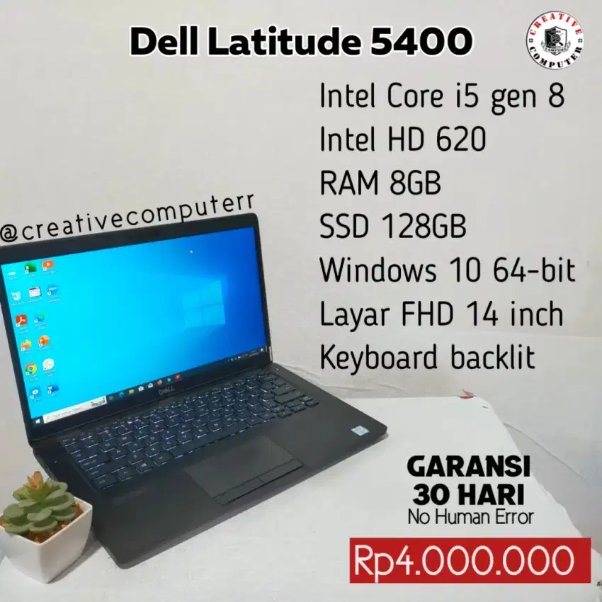 Laptop Dell 5400, core i5 gen 8, coding, kerja dan kuliah cocok nih