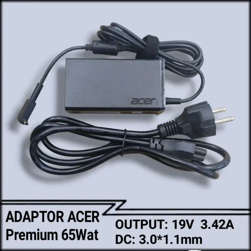 Adaptor Charger casan laptop acer premium 19V 3.42A Colokan Keci