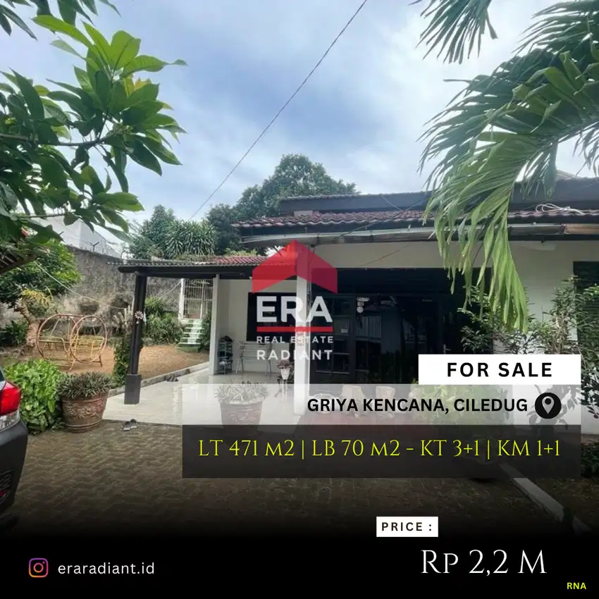 Rumah Dijual di Griya Kencana, Ciledug, Tidak Banjir, Lokasi Bagus