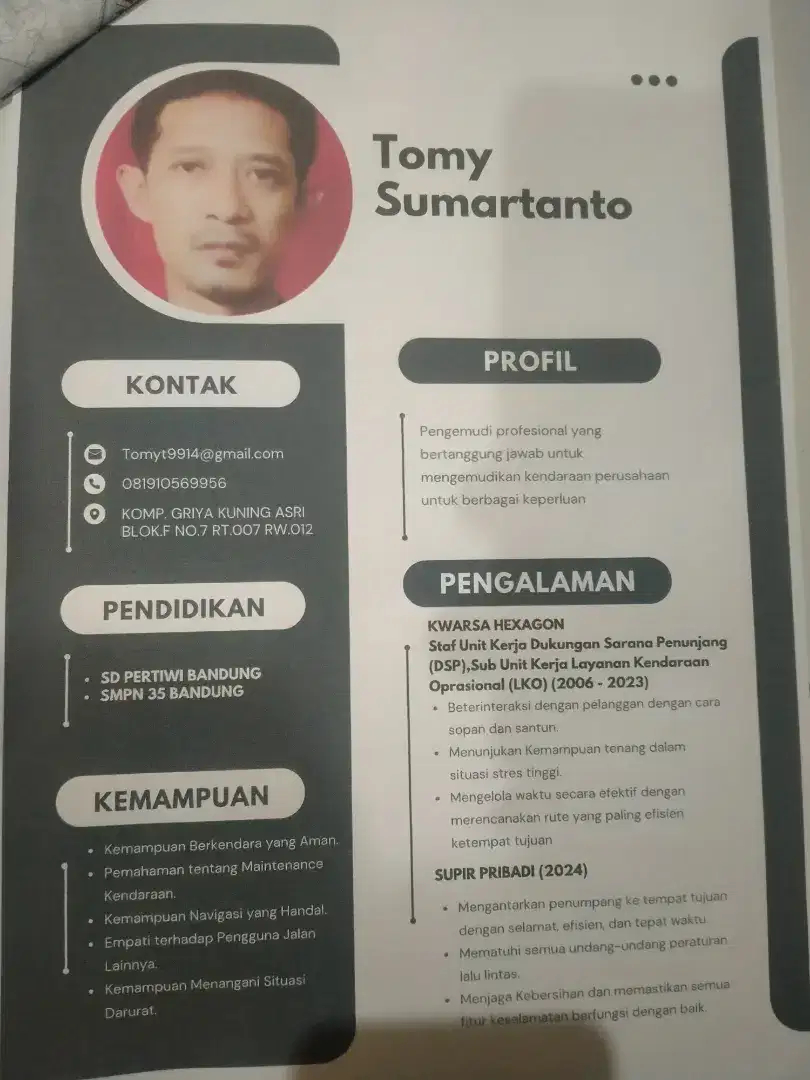 Mencari pekerjaan sopir pribadi