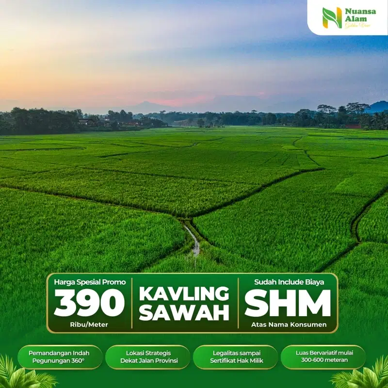 Investasi Kavling Sawah Legalitas SHM