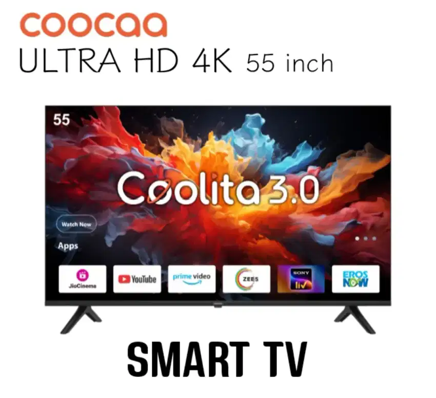 PROMO TV 55 INCI COOCAA SMART TV ULTRA HD 4K GARANSI RESMI 3 TAHUN