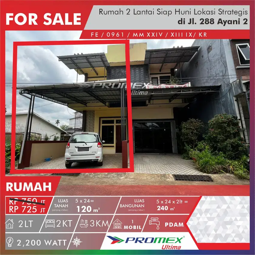 Dijual Rumah 2 Lantai Lokasi Strategis