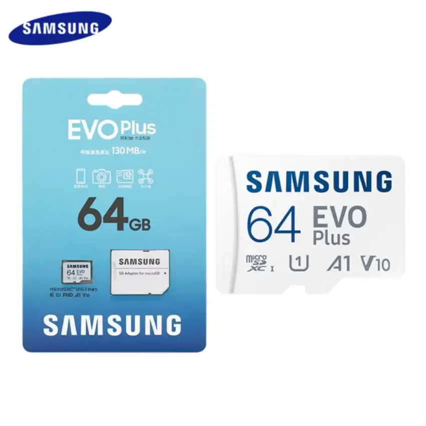 Micro SD Samsung Evo Plus 64GB + Adapter MicroSDXC ORI Garansi Resmi