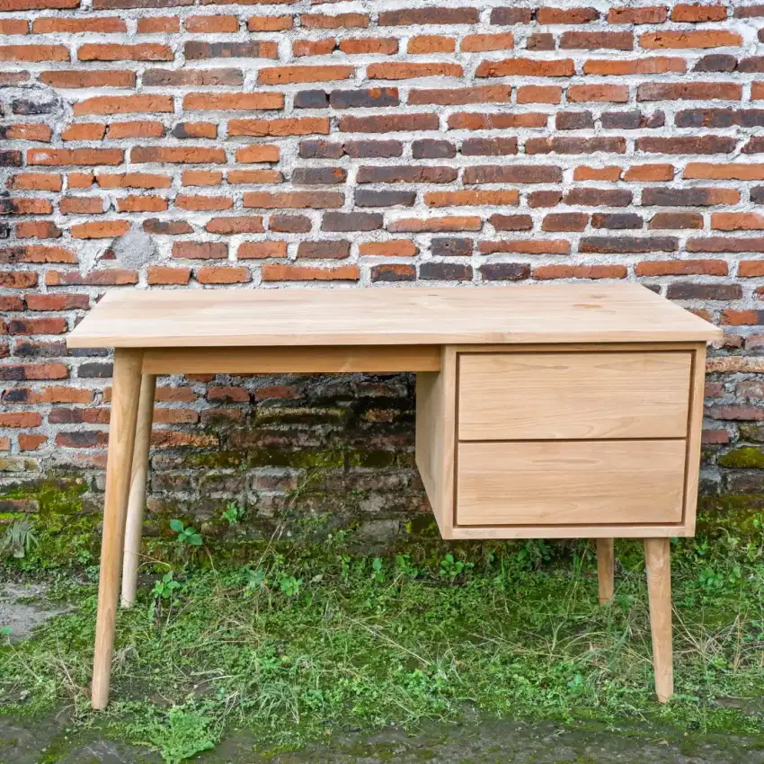 Meja kerja / meja belajar / meja komputer retro jati solid