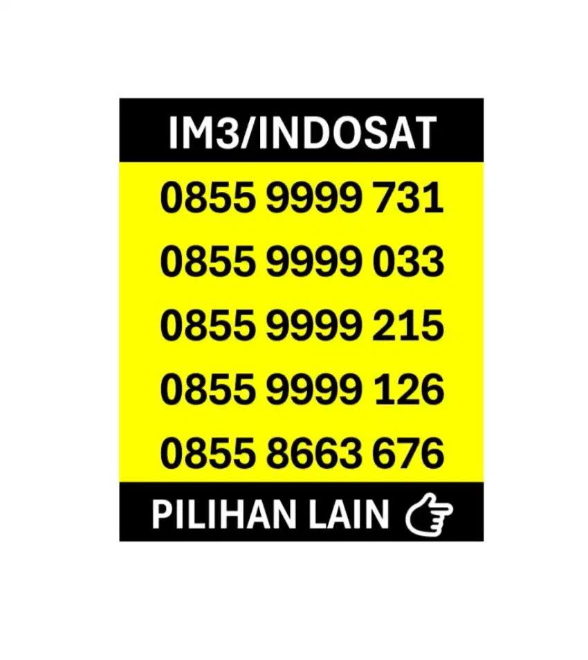 NOMOR CANTIK IM3/INDOSAT 11 DIGIT& 12 DIGIT