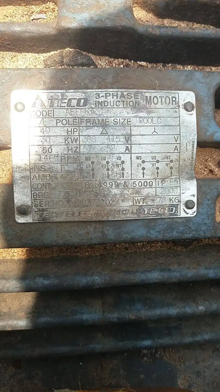 JUAL BEKAS DINAMO 40HP 30 KW 4 POLE 3 PHASE TECO RPM TINGGI