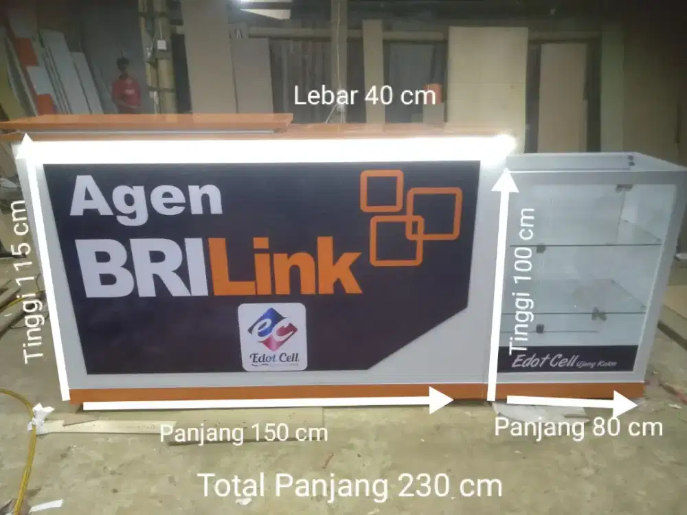 Meja Kasir Etalase BRILINK BerLogo Nama Bisa Request. Bayar Bisa COD