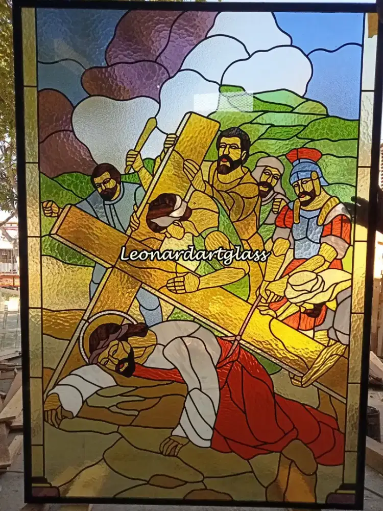 Kaca patri surabaya gambar jalan Salib