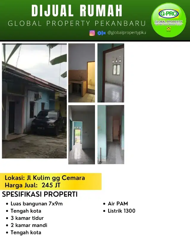 Dijual Cepat Rumah Tengah Kota Daerah Kulim Hanya 200an