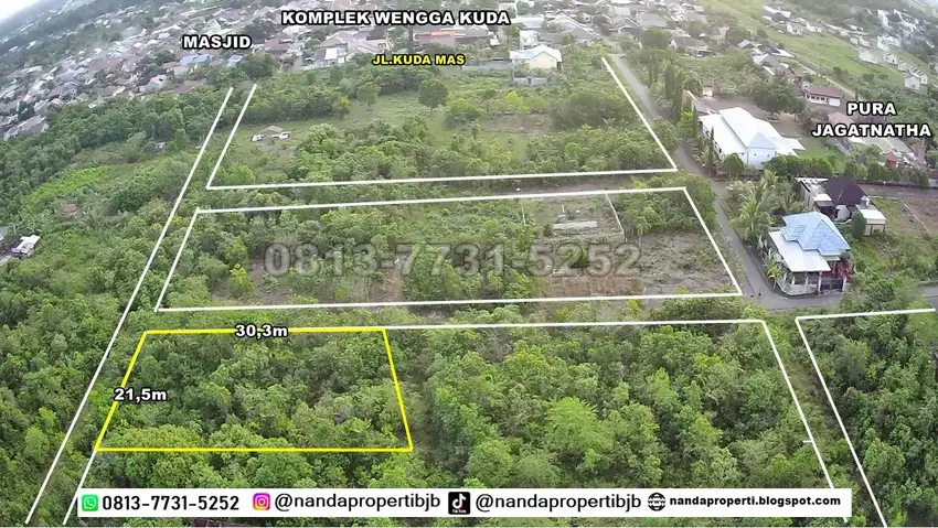 Tanah 30,3x21,5m di wengga trikora dekat PURA