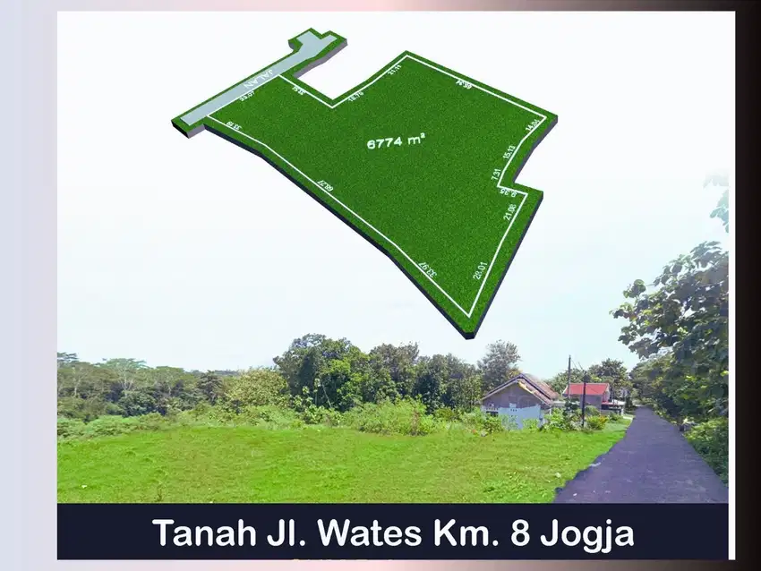 Tanah Jogja Mangu Aspal, Cocok Perumahan, SHM 6774 m2, Area Jl Wates