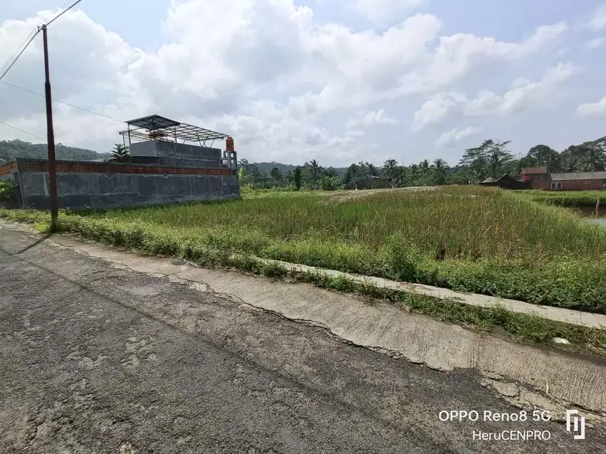 Tanah kosong asri view sawah, gunung Slamet dekat wisata Baturaden PWT