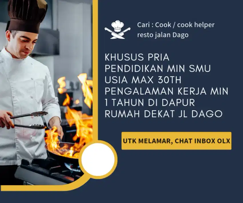 Cari Cook/Cook Helper Jalan Dago