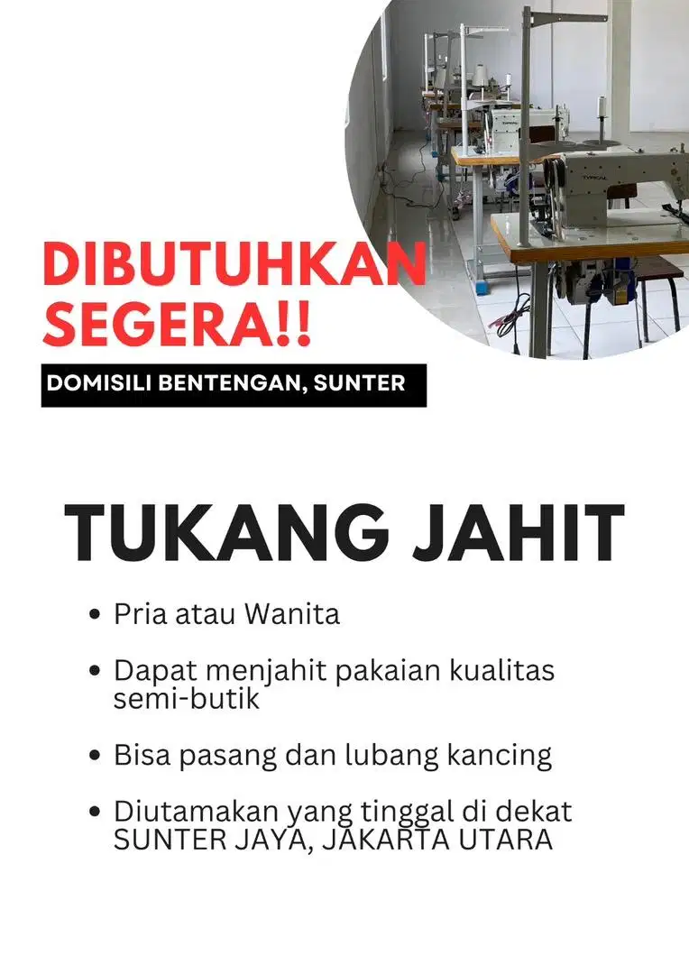 TUKANG JAHIT, PASANG KANCING