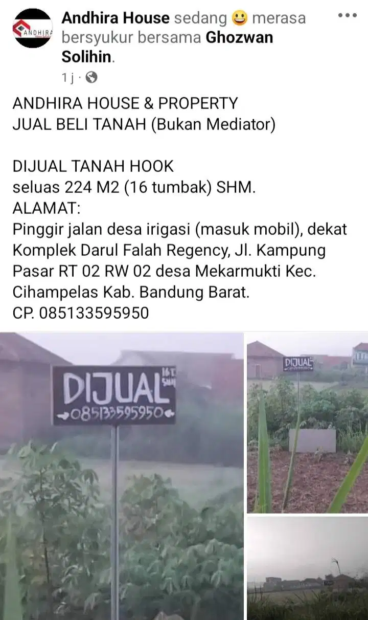 DIJUAL TANAH HOOK