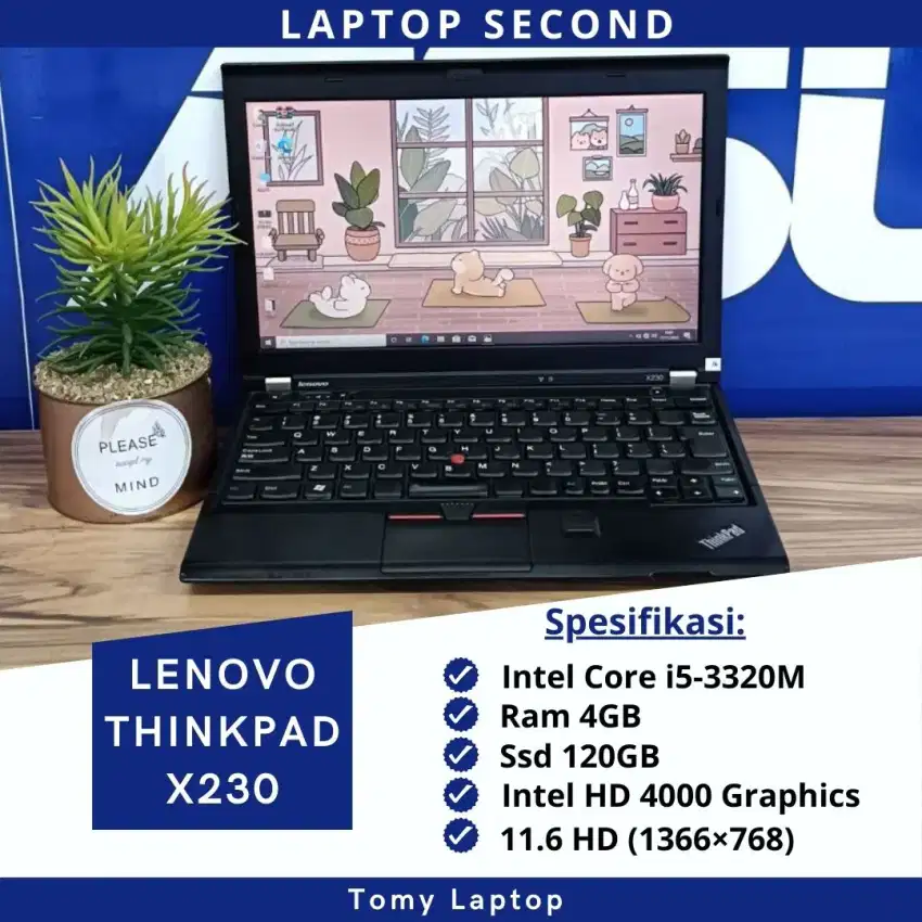 LAPTOP MURAH LENOVO THINKPAD X230/CORE I5-3320M/4GB/180GB/11.6 INCH