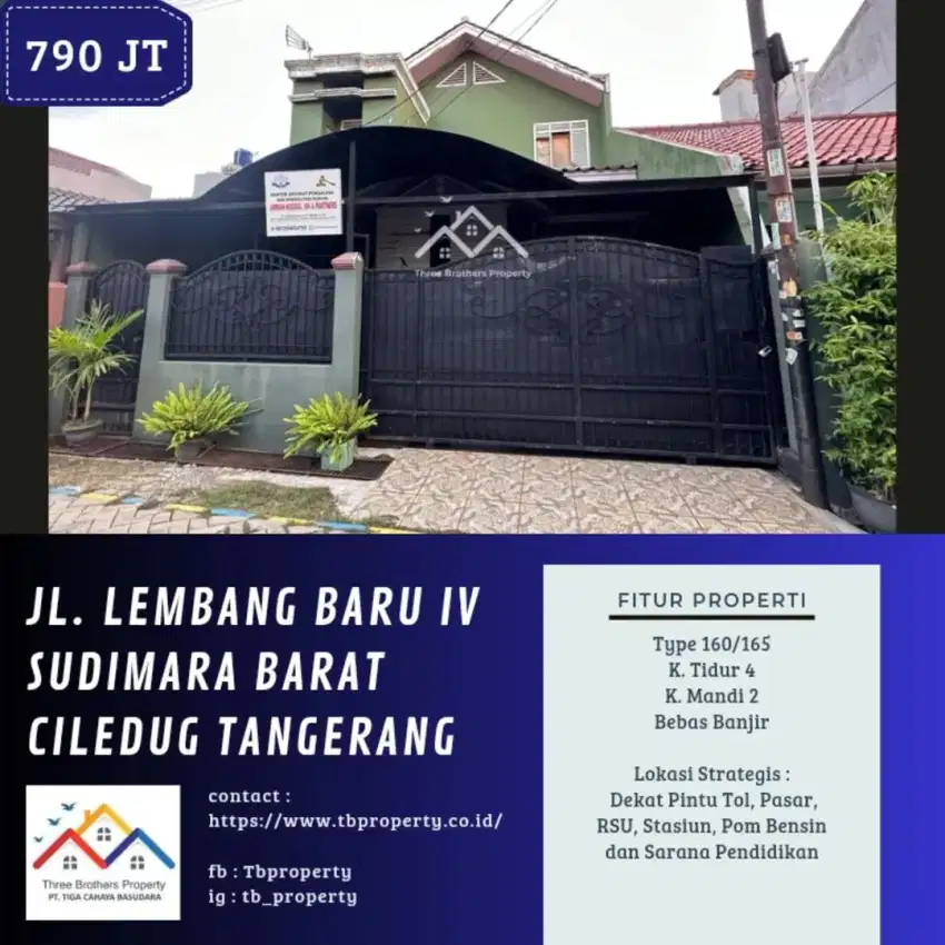 DIJUAL RUMAH DI JL. LEMBANG BARU CILEDUG TANGERANG - VIA CESSIE