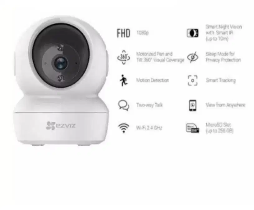 CAMERA CCTV EZVIZ CS-C6N JERNIH, WIFI PAN/TILT SMART CAMERA FHD 2MP