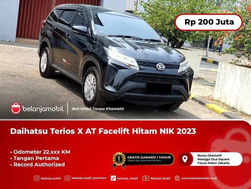 [ LIKE NEW ] Daihatsu Terios X AT Facelift Hitam NIK 2023