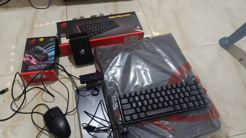 ROG accories (kb, mos, webcam dan tas new)