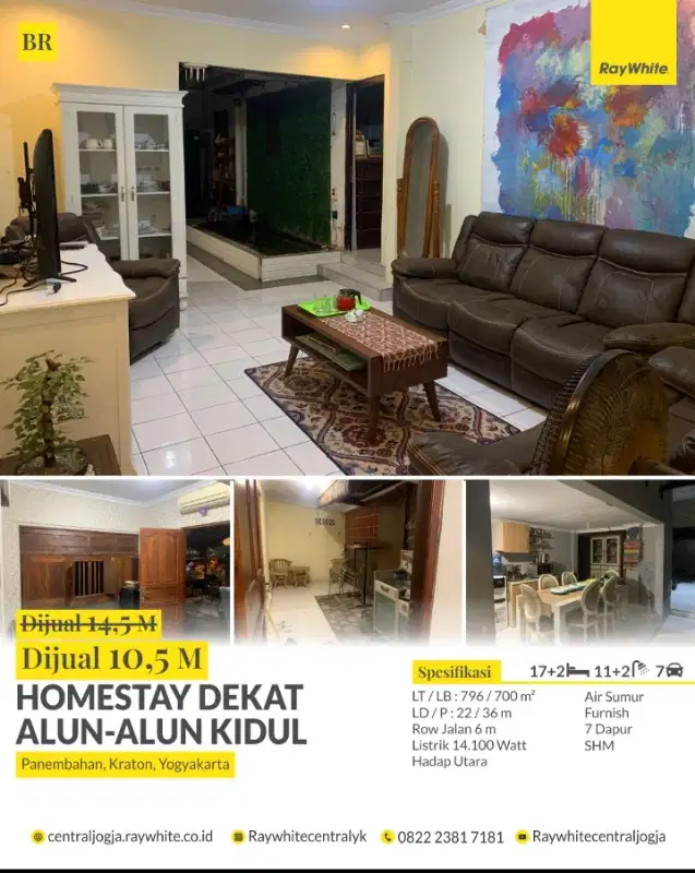 Dijual Homestay Dekat Alun alun kidul Yogyakarta