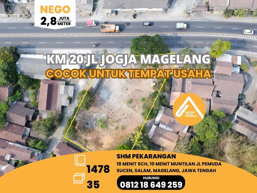 Tanah Pinggir Jalan Jogja Magelang Nego Sampai Deal