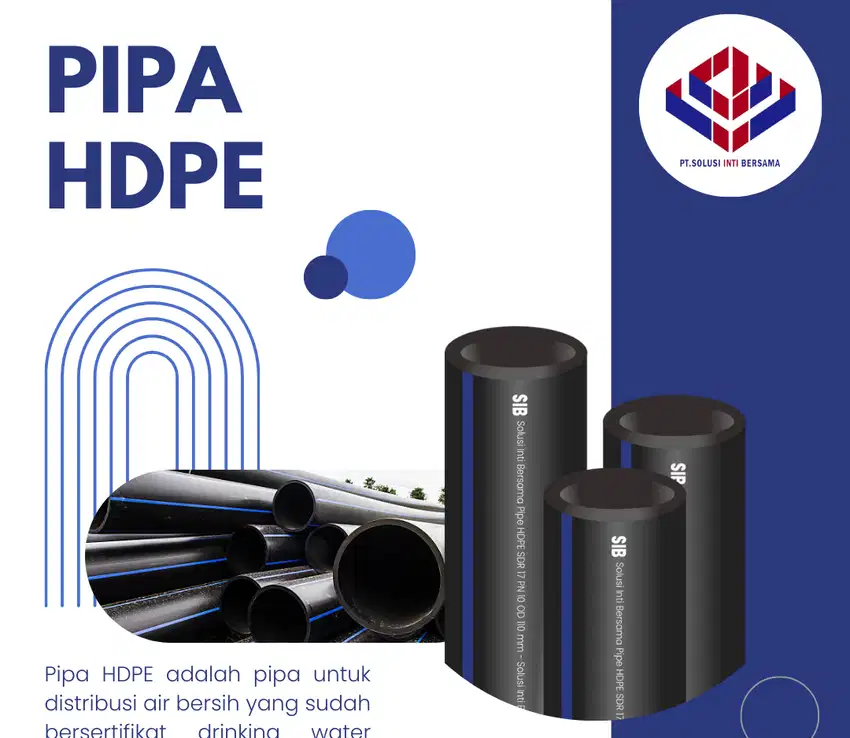 Pipa HDPE Strip Biru Berbagai Ukuran