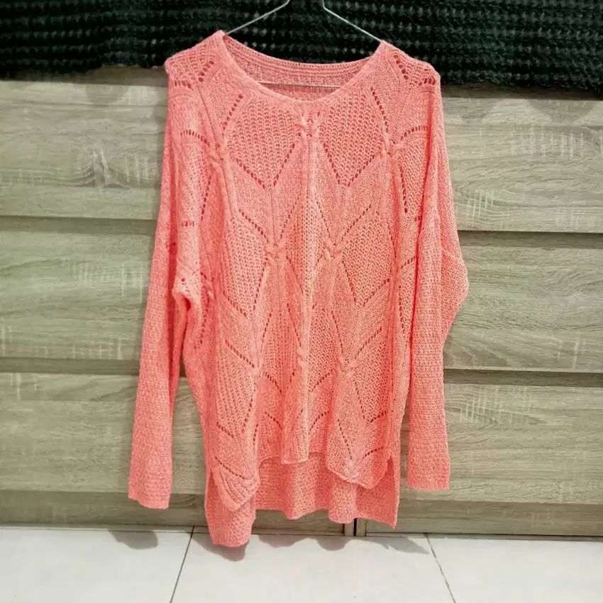 Baju Rajut Cewek Peach