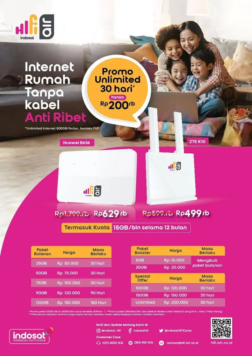 INTERNET MURAH - INDOSAT HIFI AIR PROMO UNLIMITED INTERNET ANTI RIBET