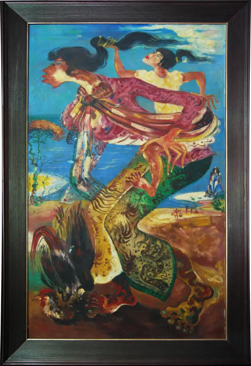 Lukisan Wanita gendong anak karya Hendra Gunawan