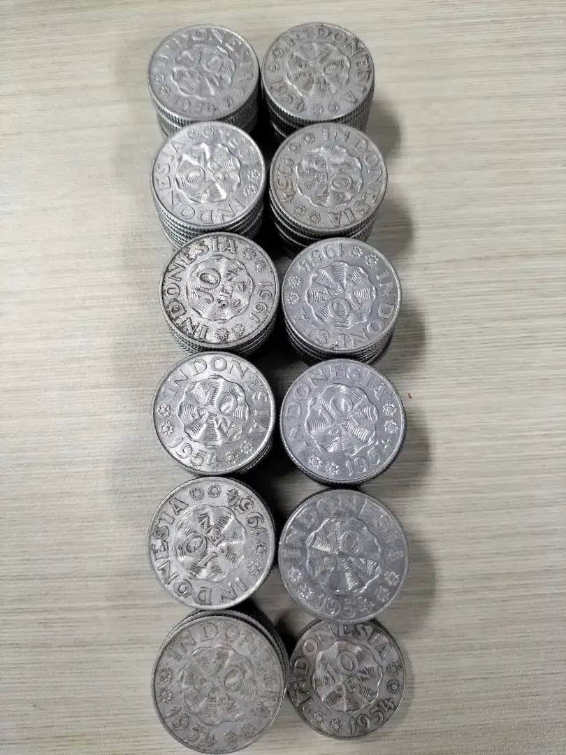 Di Jual Uang Koin, Coin, Logam Koin Indonesia 10 Sen Tahun 1951 n 1954