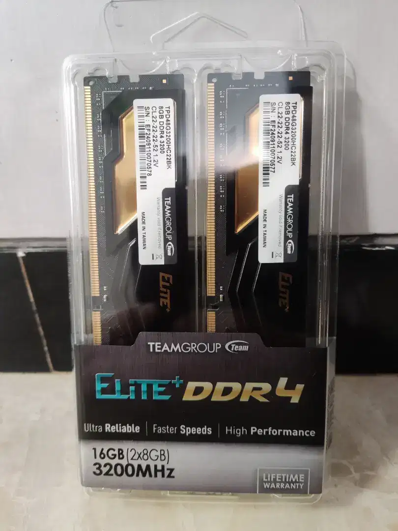 Team Elite Plus Black DDR4 3200mhz Dual Channel 16GB (2x8GB)