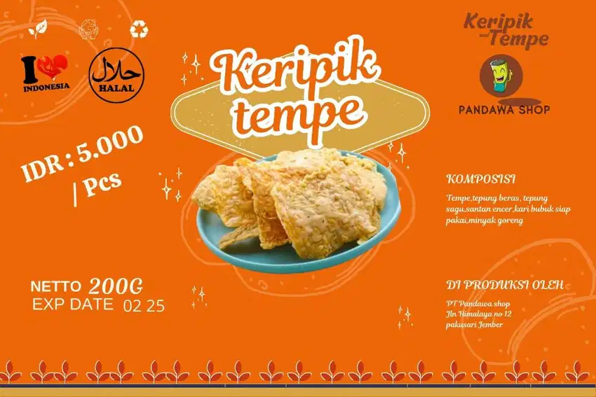 keripik tempe Pandawa shop top markotop